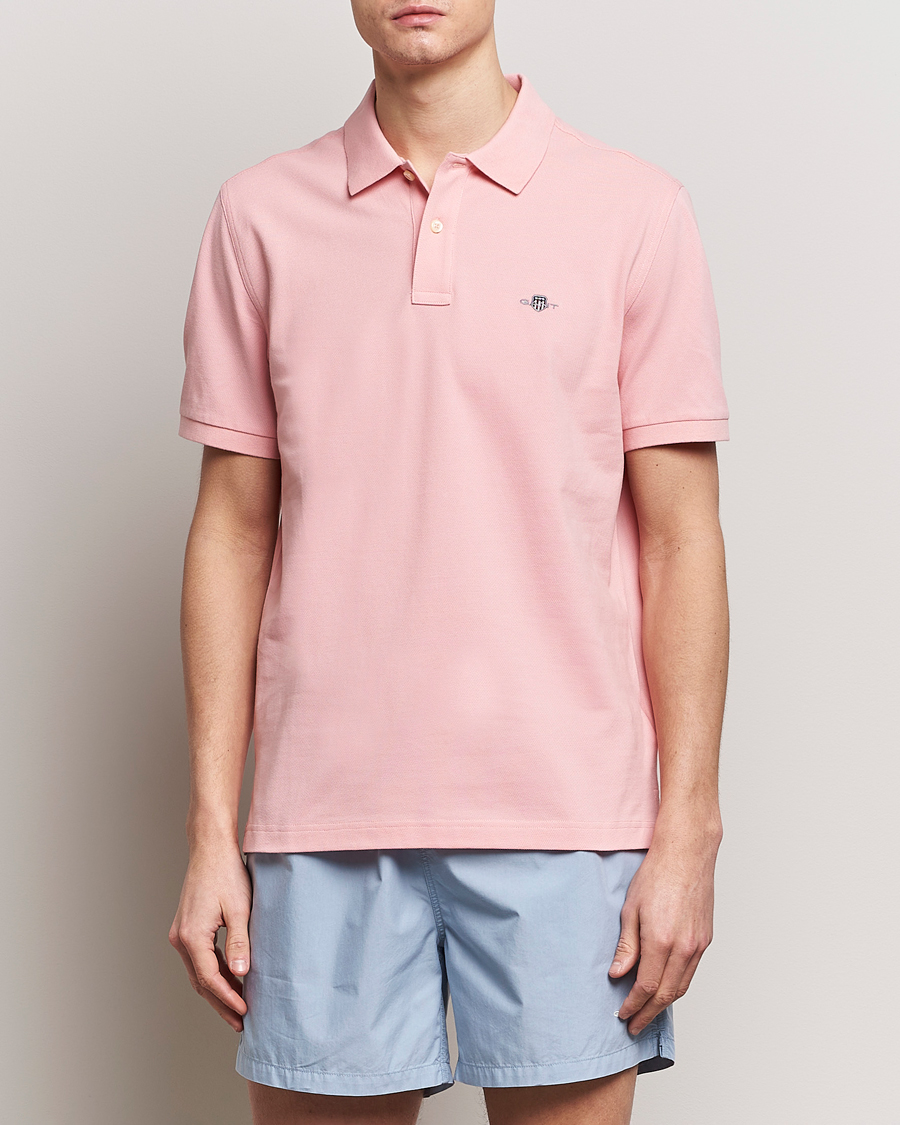 Men | Short Sleeve Polo Shirts | GANT | The Original Polo Bubblegum Pink