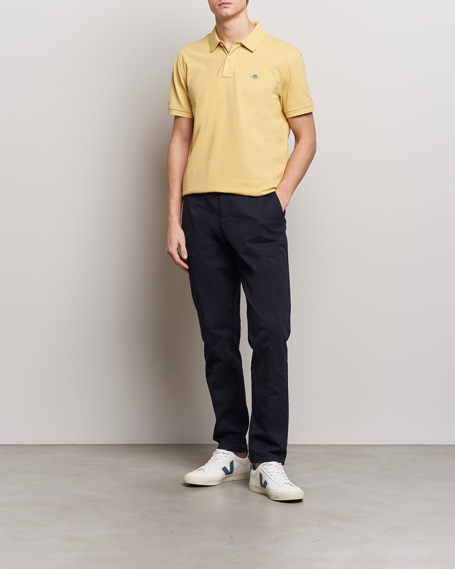 Men | Polo Shirts | GANT | The Original Polo Dusty Yellow