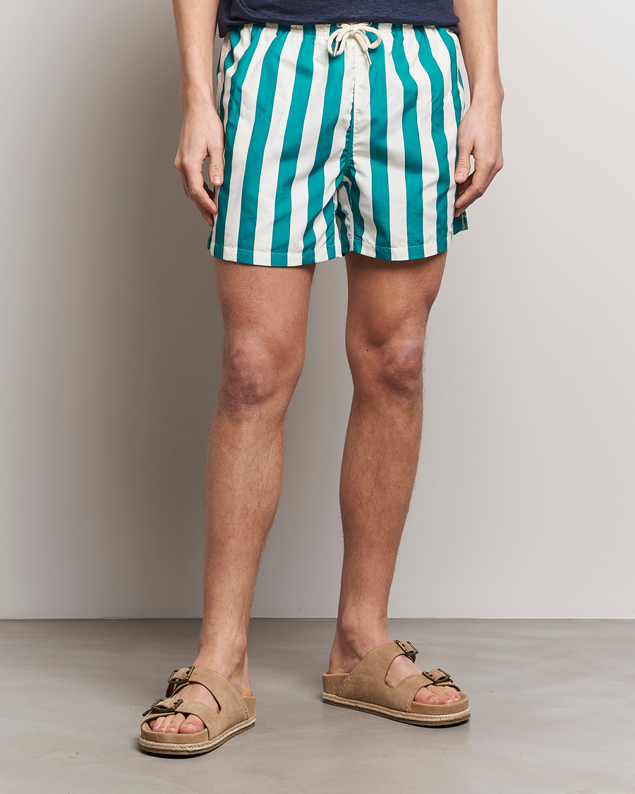Men | Swimwear | Gant | Blockstriped Swimshorts Ocean Turquoise