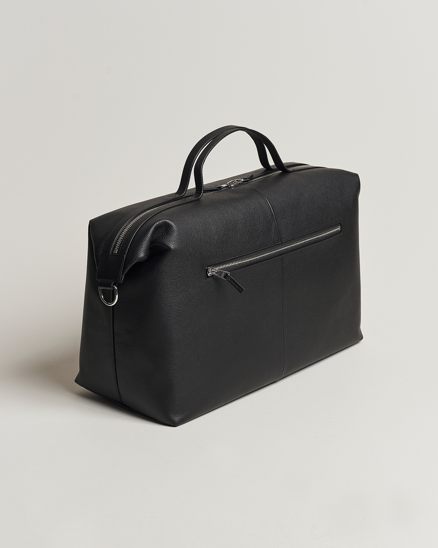 Men | GANT Leather Weekendbag Black | GANT | Leather Weekendbag Black