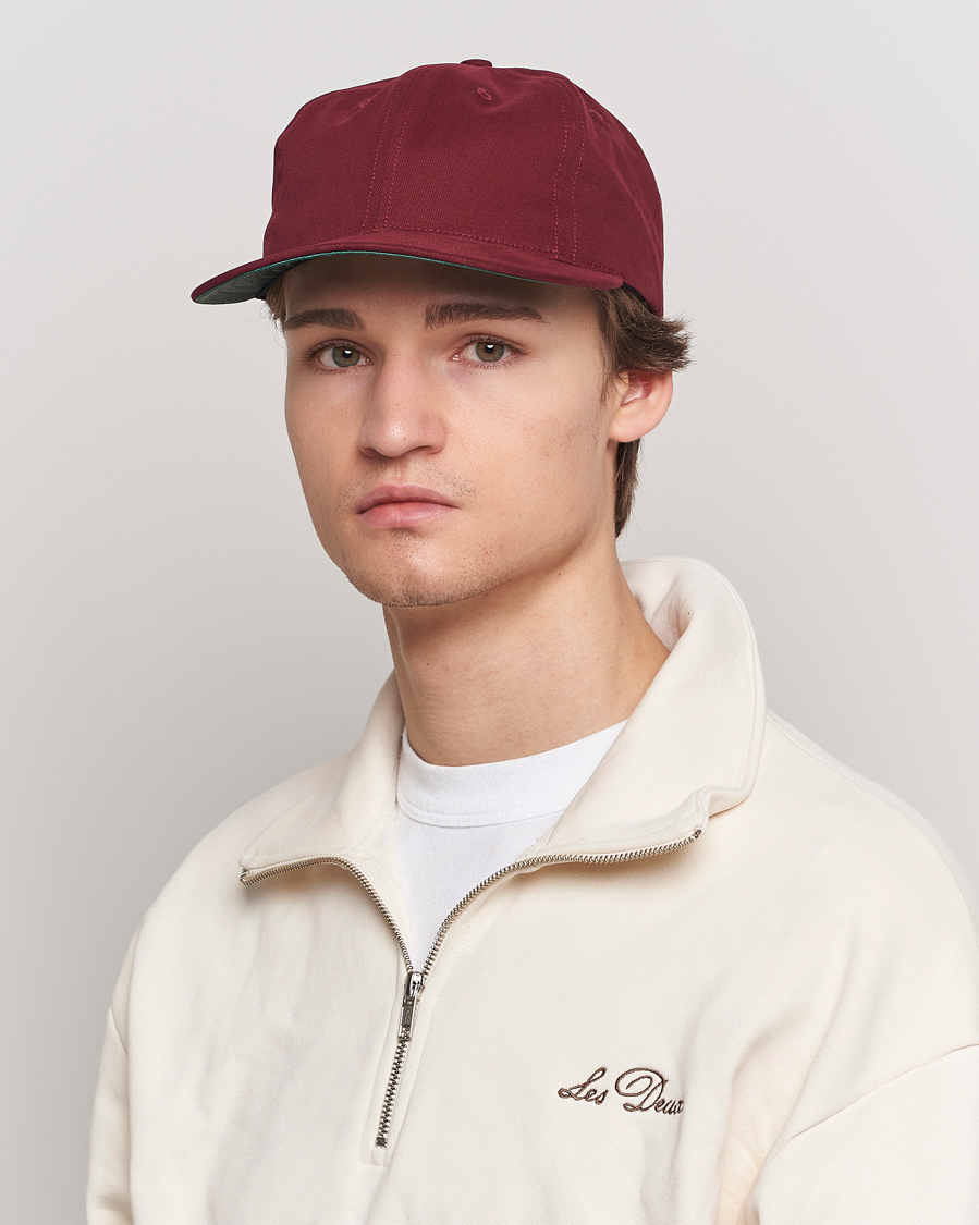 Men | Accessories | Ebbets Field Flannels | Made in USA Unlettered Cotton Cap Burgundy
