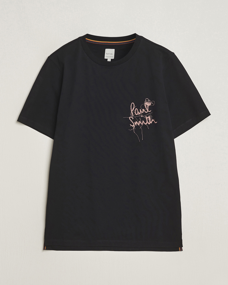 Men | T-Shirts | Paul Smith | Organic Cotton Logo Crew Neck T-Shirt Black