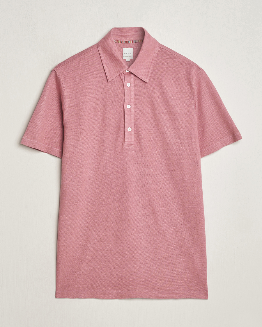 Men | Polo Shirts | Paul Smith | Linen Polo Pink
