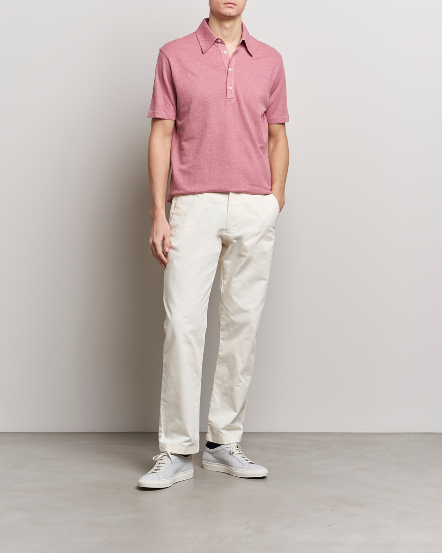 Men | Polo Shirts | Paul Smith | Linen Polo Pink