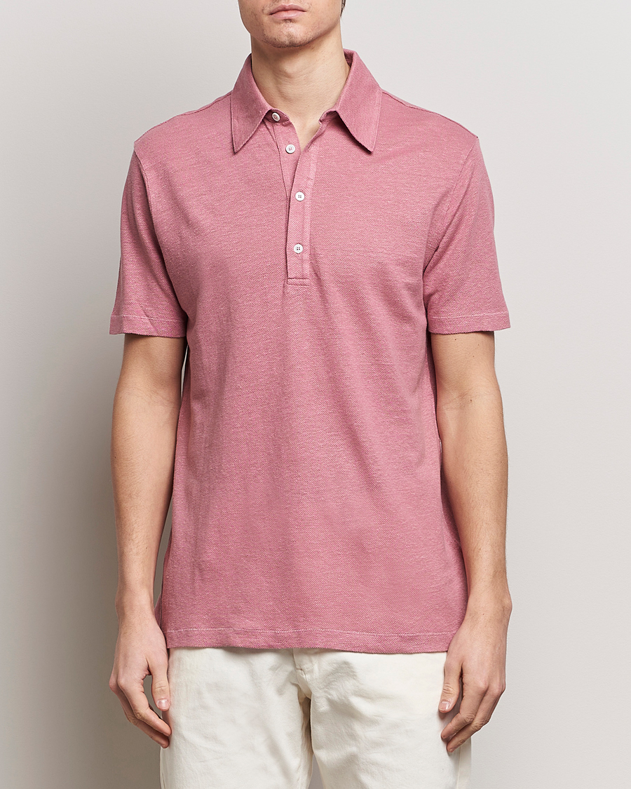 Men | Polo Shirts | Paul Smith | Linen Polo Pink