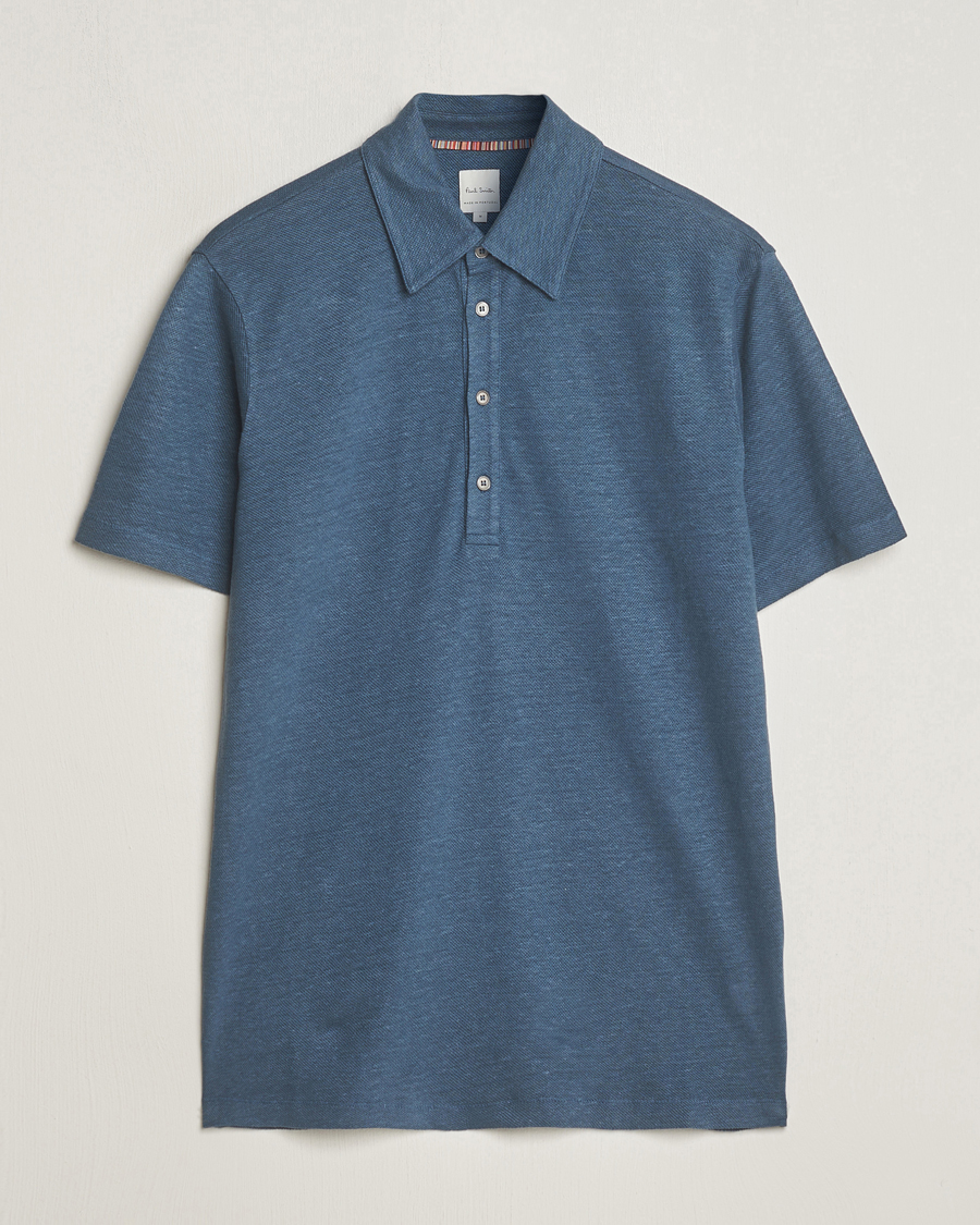 Men | Polo Shirts | Paul Smith | Linen Polo Blue