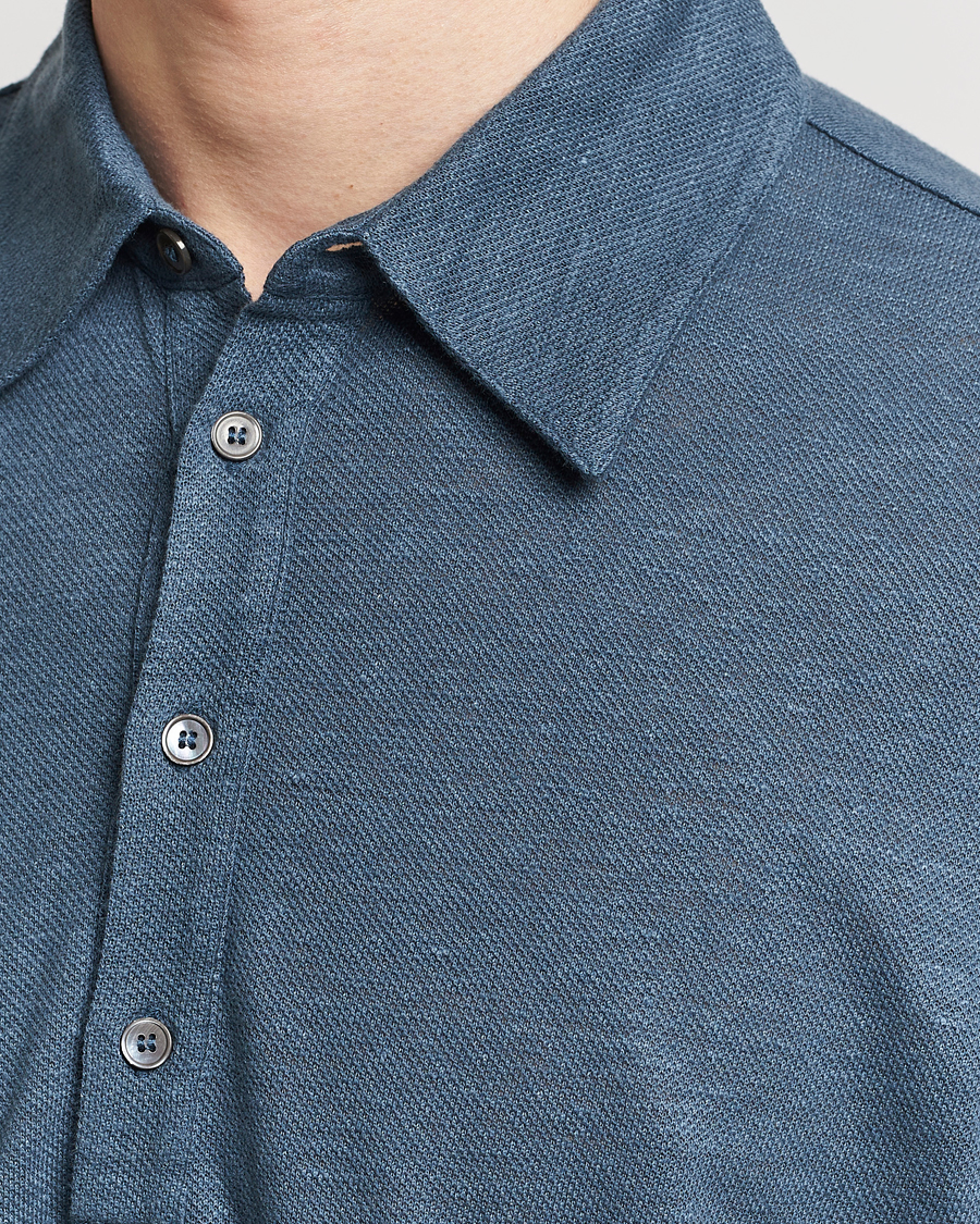Men | Polo Shirts | Paul Smith | Linen Polo Blue