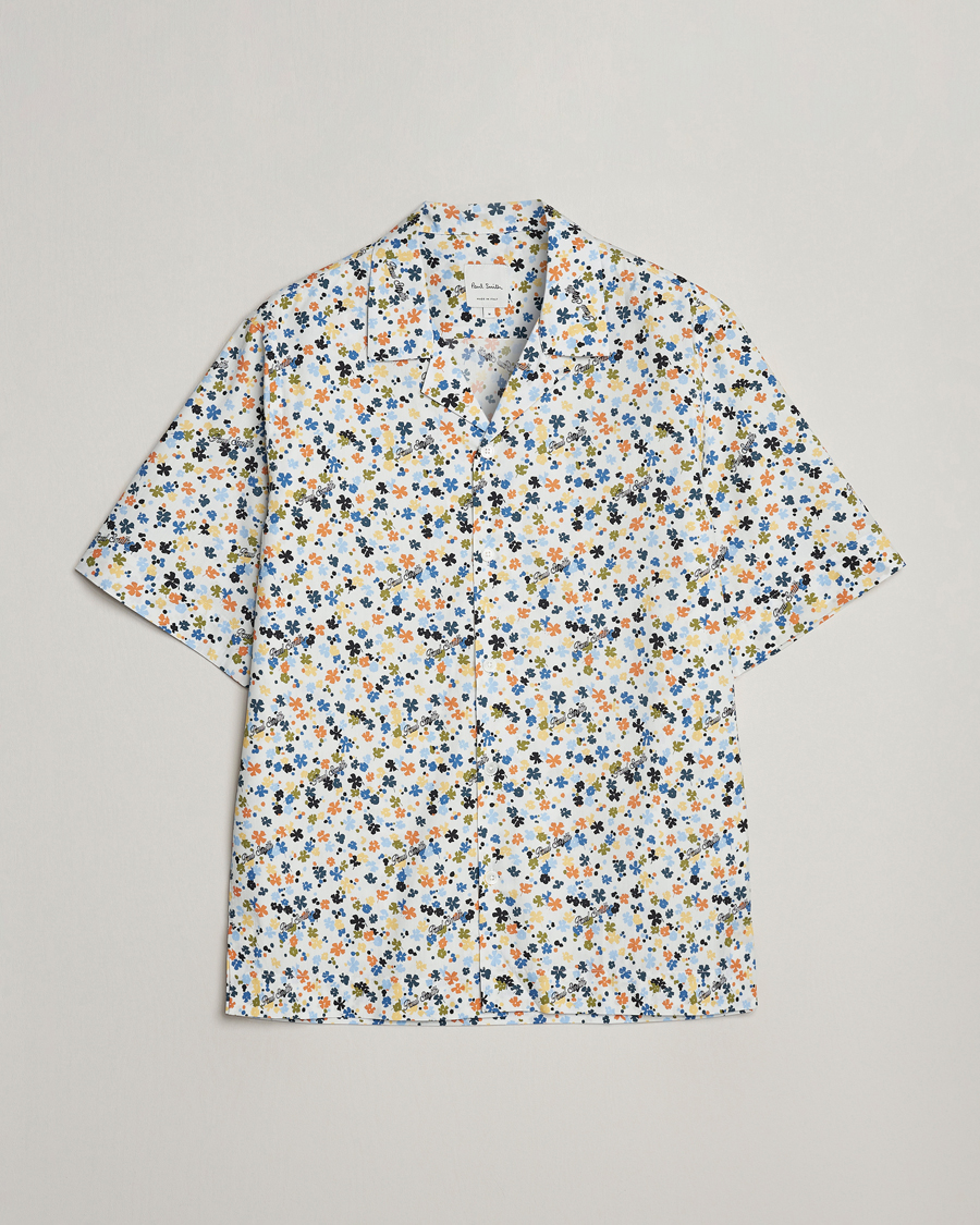 Men | Shirts | Paul Smith | Printed Flower Resort Short Sleeve Shirt White