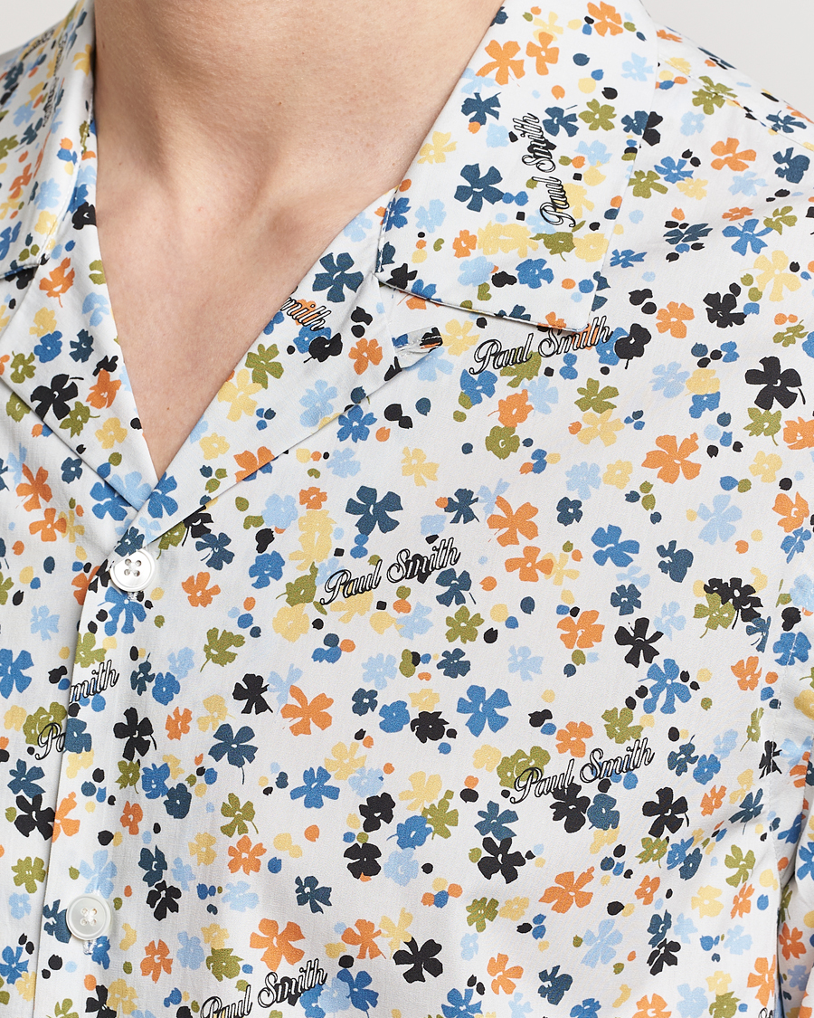 Men | Shirts | Paul Smith | Printed Flower Resort Short Sleeve Shirt White