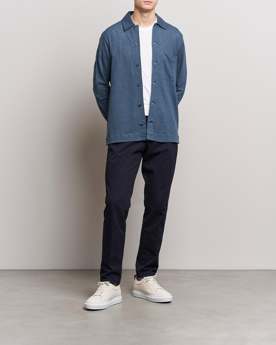 Men | Shirts | Paul Smith | Linen Jersey Shirt Blue