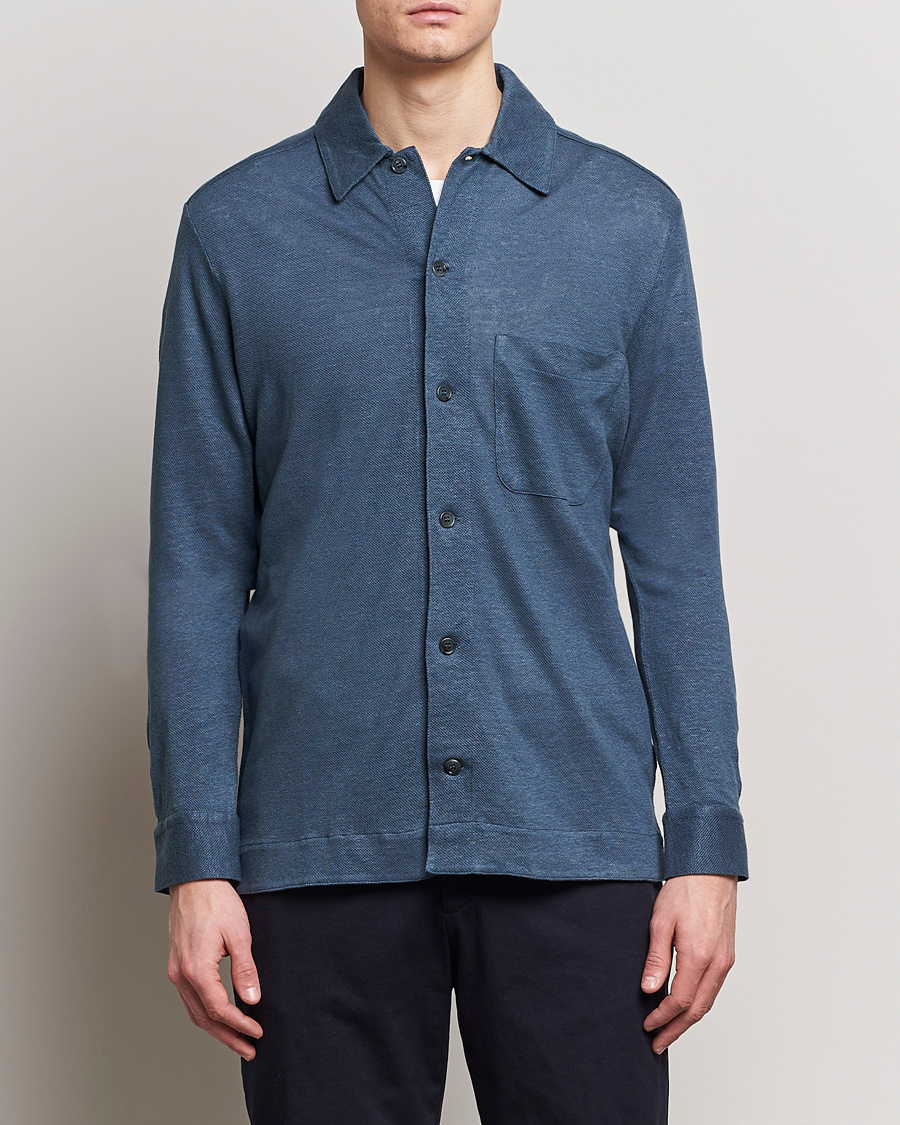 Men |  | Paul Smith | Linen Jersey Shirt Blue