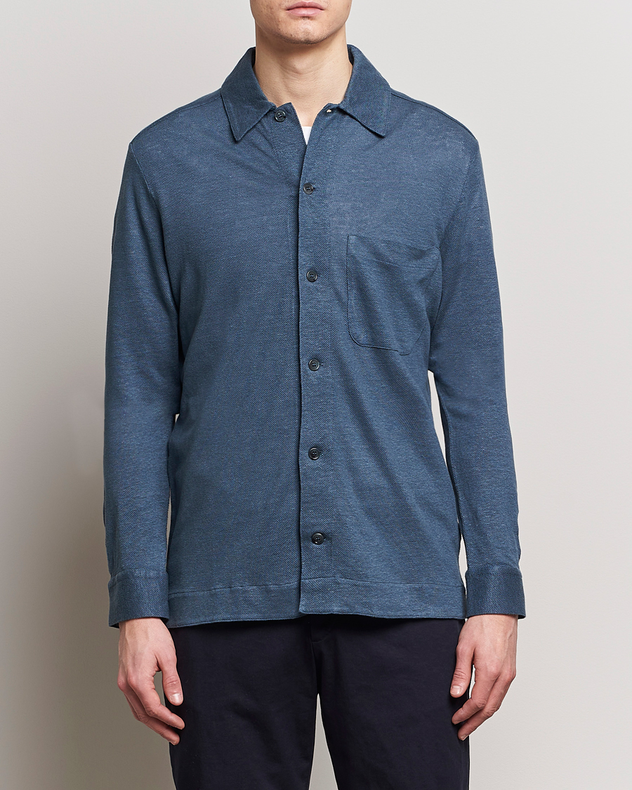 Men | Shirts | Paul Smith | Linen Jersey Shirt Blue