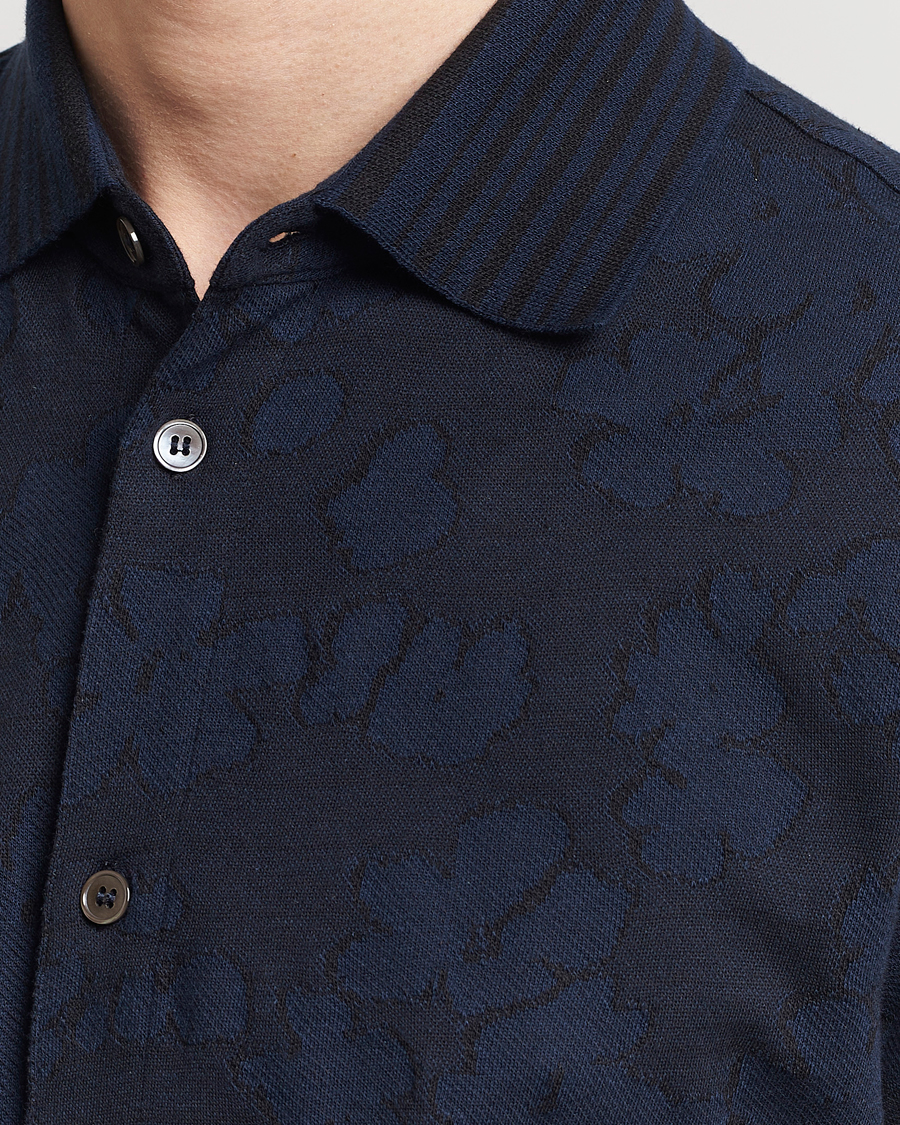 Men | Shirts | Paul Smith | Floral Jacquard Short Sleeve Shirt Navy