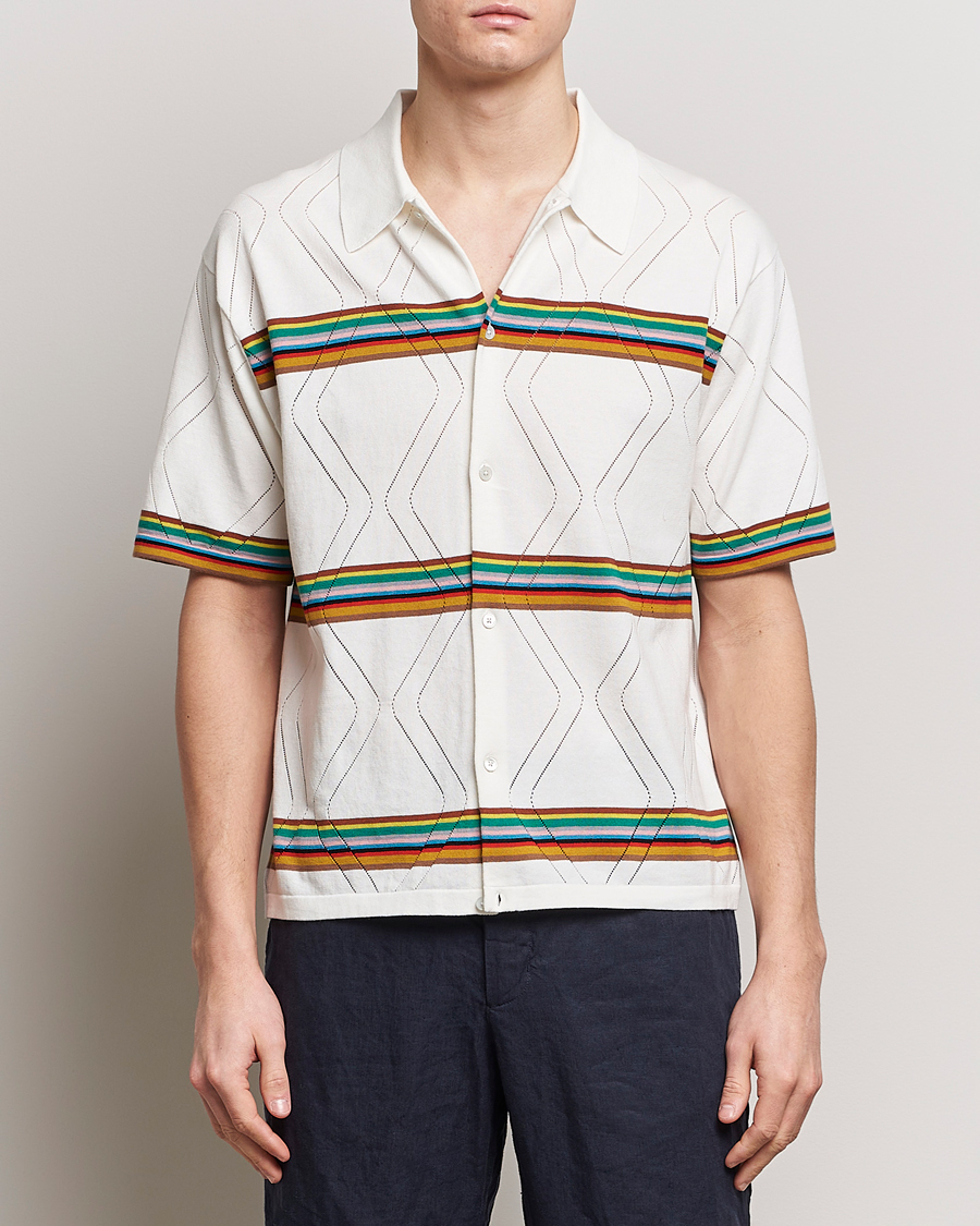 Men | Casual | Paul Smith | Cotton Knitted Short Sleeve Shirt White