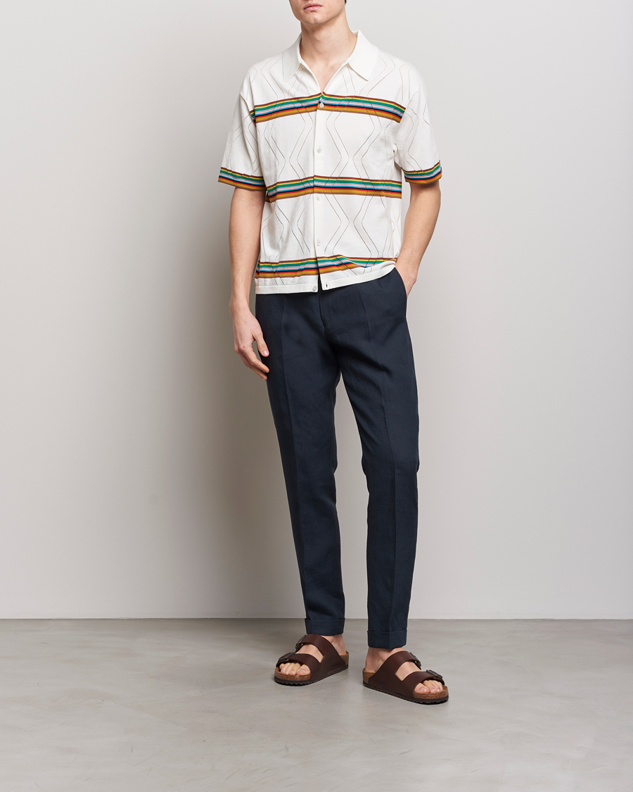 Men | Trousers | Paul Smith | Linen Drawstring Trousers Navy