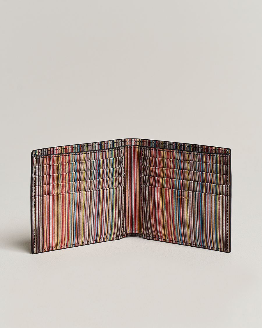 Men | Bi-fold & Zip Wallets | Paul Smith | Signature Stripe Wallet Black