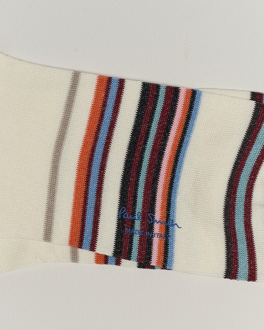 Men | Everyday Socks | Paul Smith | Flavio Signature Stripe Socks White
