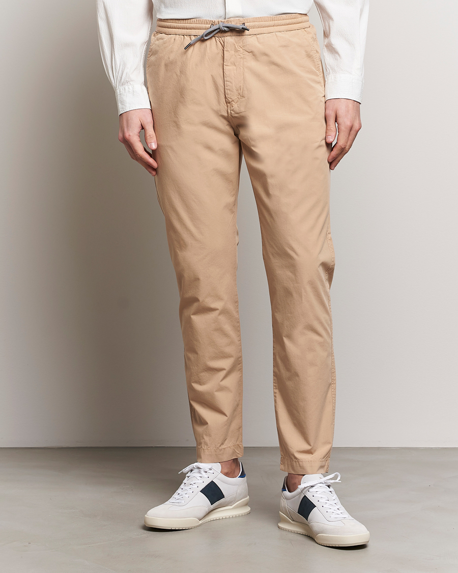 Men | Trousers | PS Paul Smith | Cotton Drawstring Trousers Beige