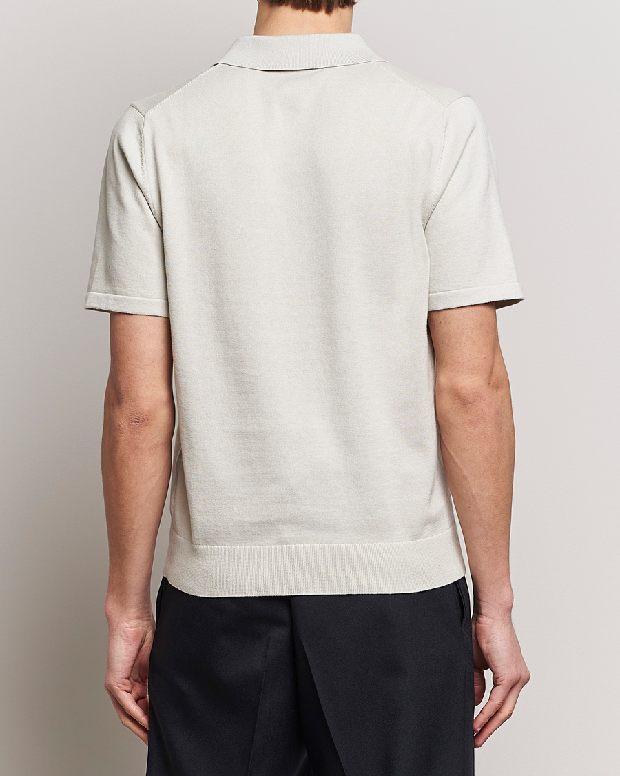 Men | Polo Shirts | PS Paul Smith | Striped Half Zip Polo Light Grey