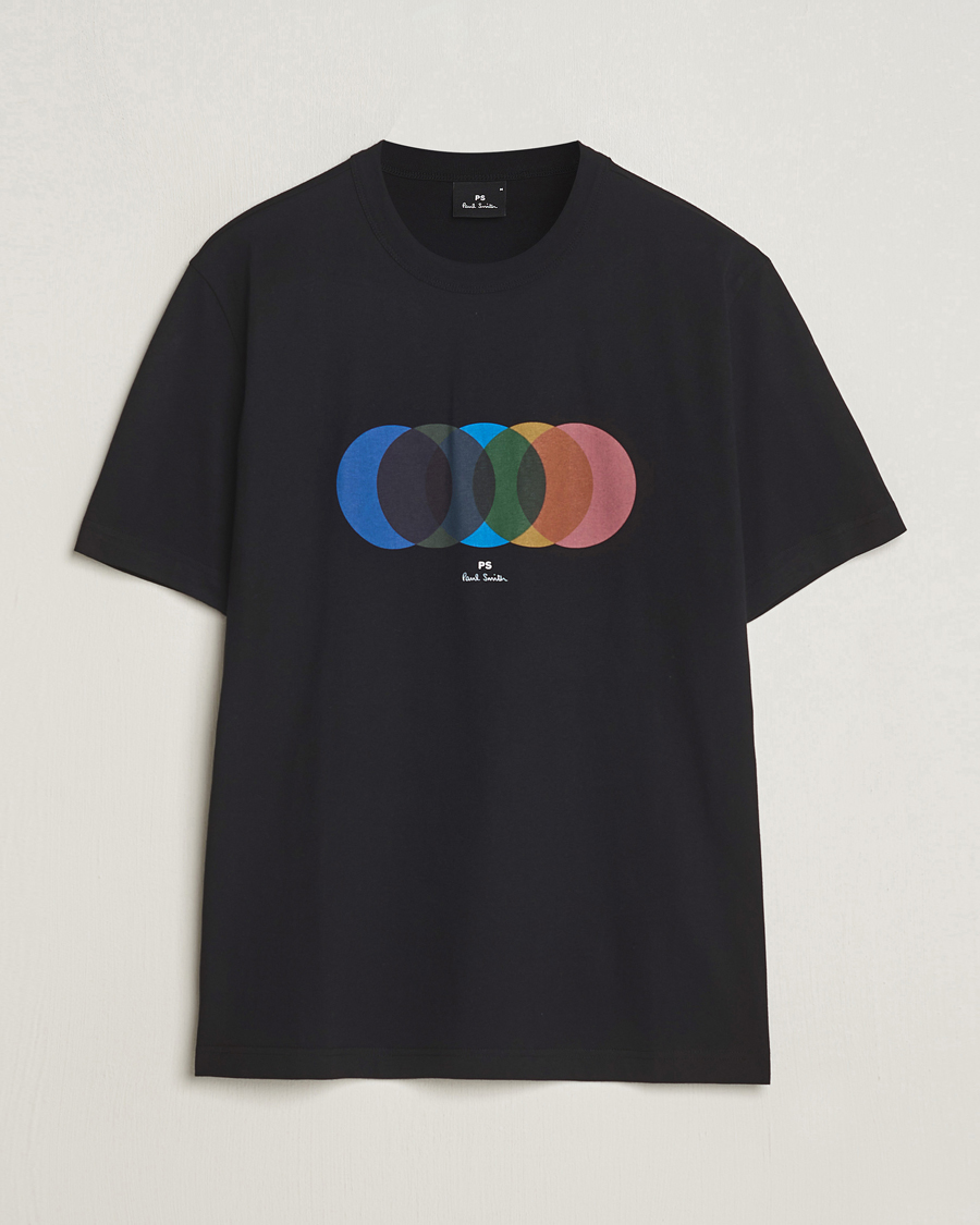 Men | T-Shirts | PS Paul Smith | Organic Cotton Circles Crew Neck T-Shirt Black