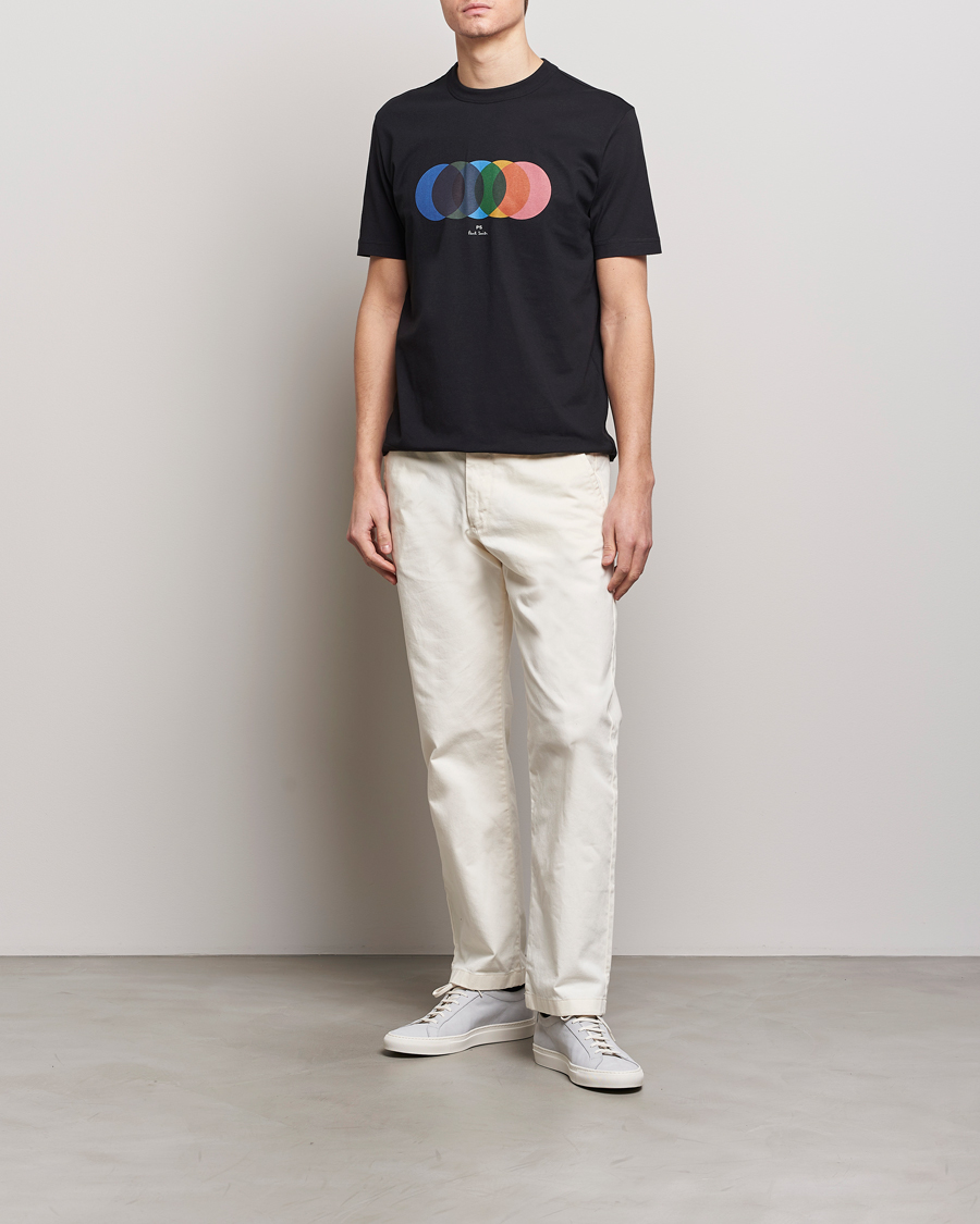 Men | T-Shirts | PS Paul Smith | Organic Cotton Circles Crew Neck T-Shirt Black