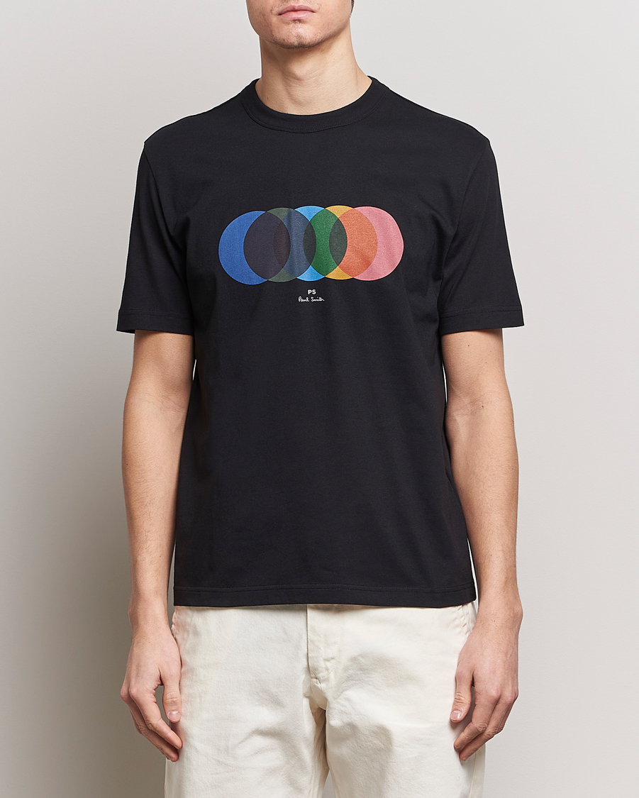 Men | T-Shirts | PS Paul Smith | Organic Cotton Circles Crew Neck T-Shirt Black