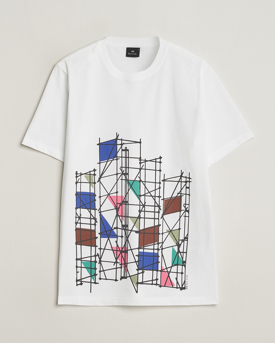 Men | T-Shirts | PS Paul Smith | Organic Cotton Scaffold Crew Neck T-Shirt White