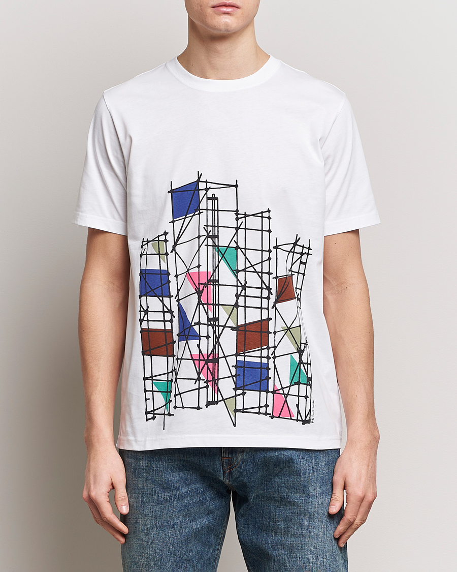 Men | T-Shirts | PS Paul Smith | Organic Cotton Scaffold Crew Neck T-Shirt White