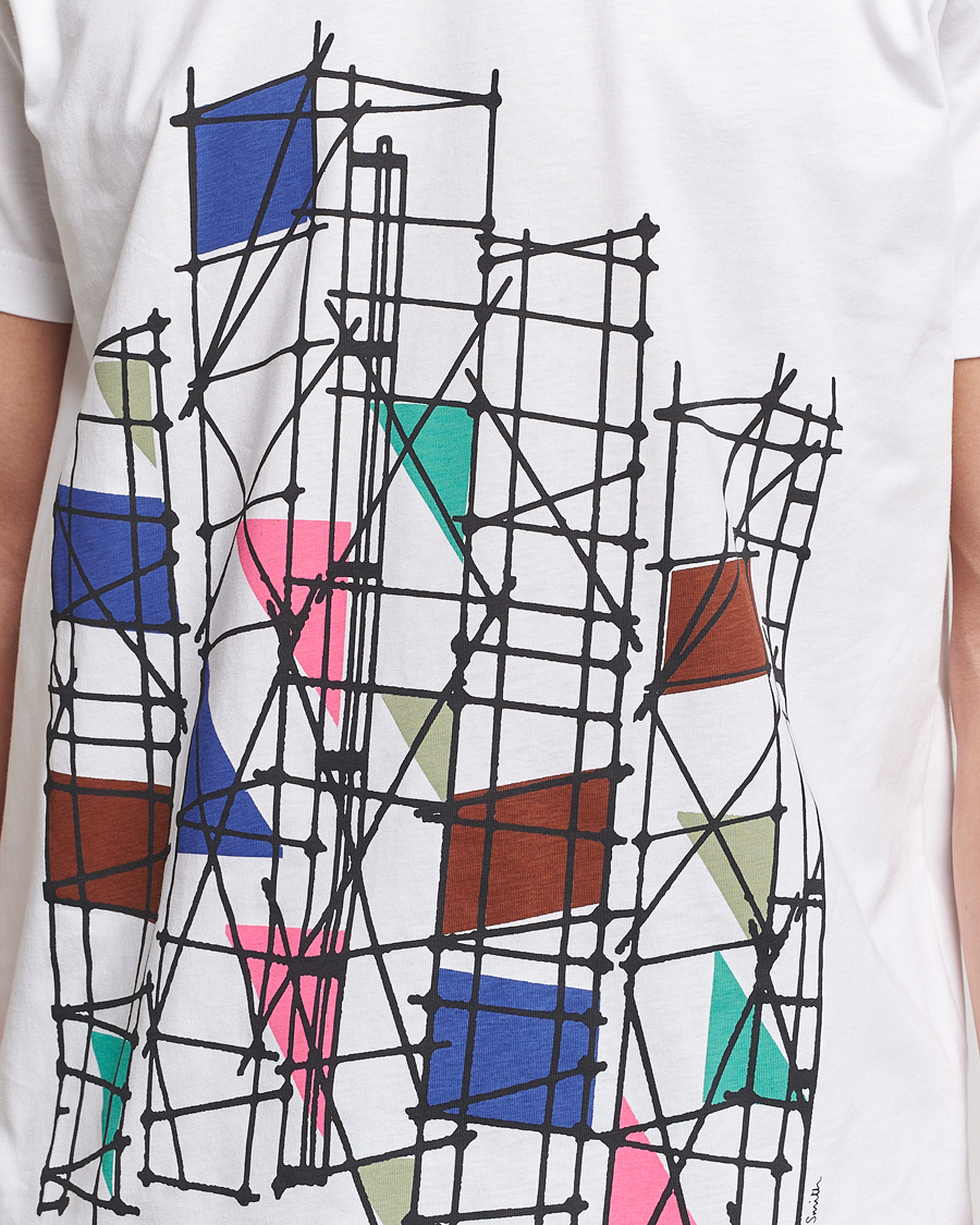 Men | T-Shirts | PS Paul Smith | Organic Cotton Scaffold Crew Neck T-Shirt White