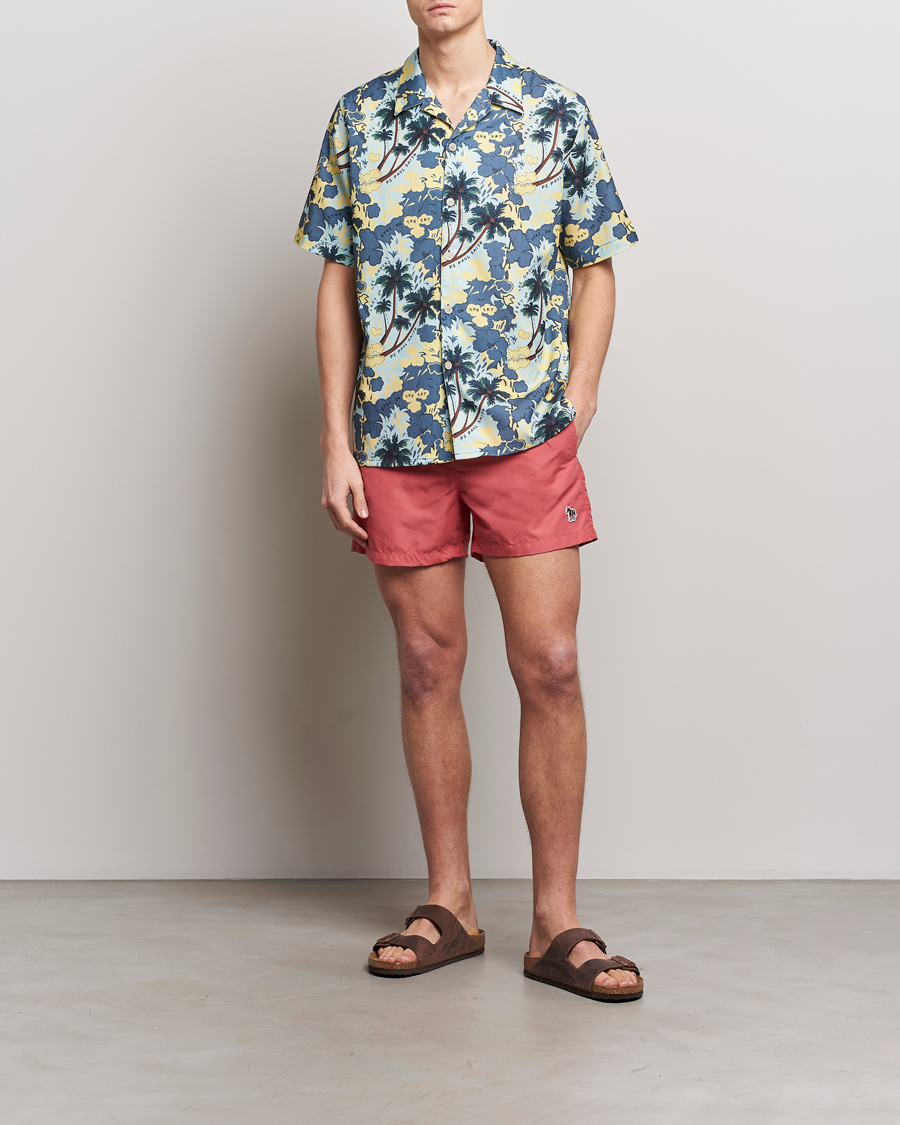 Men | Shirts | PS Paul Smith | Prined Flower Resort Short Sleeve Shirt Blue