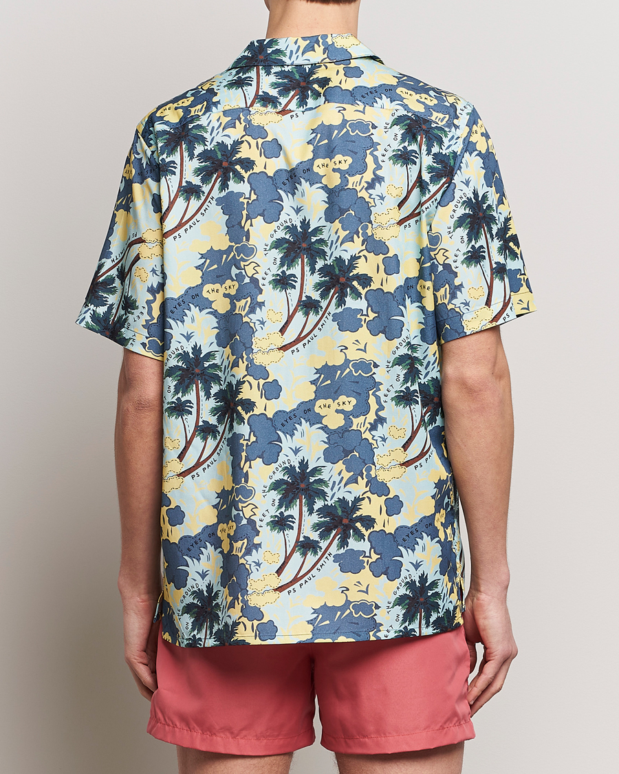 Men | Shirts | PS Paul Smith | Prined Flower Resort Short Sleeve Shirt Blue