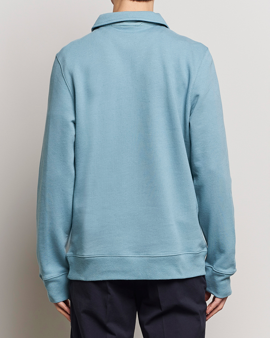 Men | Sweaters & Knitwear | PS Paul Smith | Cotton/Linen Zebra Half Zip Blue