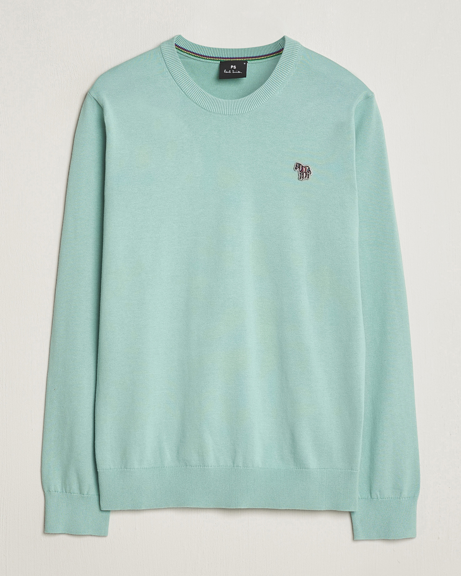Men | Sweaters & Knitwear | PS Paul Smith | Zebra Cotton Knitted Sweater Mint Green