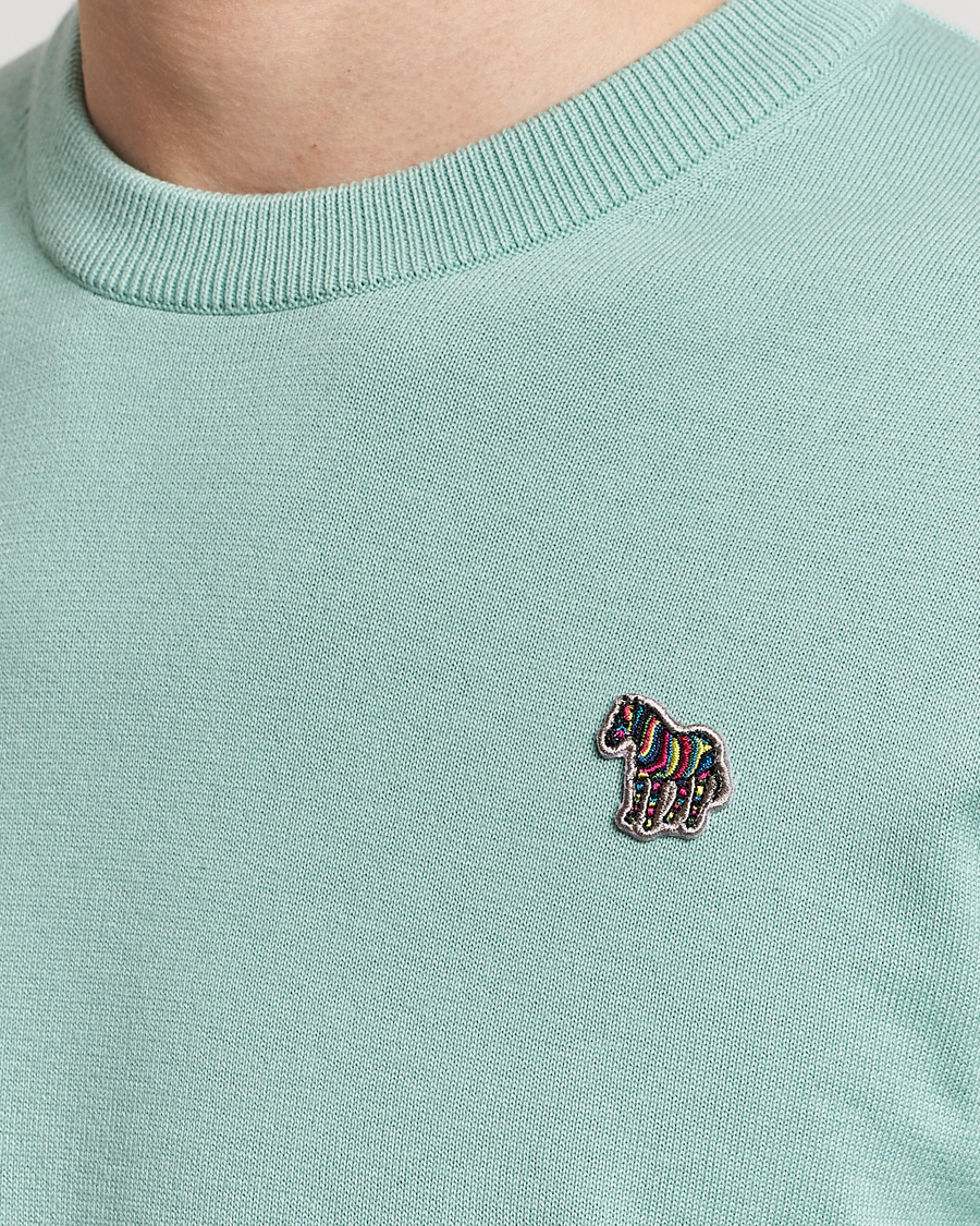 Men | Sweaters & Knitwear | PS Paul Smith | Zebra Cotton Knitted Sweater Mint Green