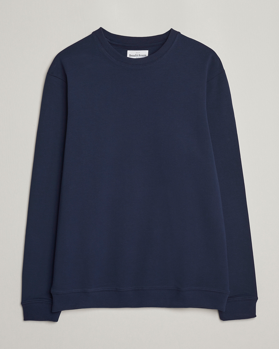 Men | Sweaters & Knitwear | Bread & Boxers | Loungewear Crew Neck Sweatshirt Navy Blue