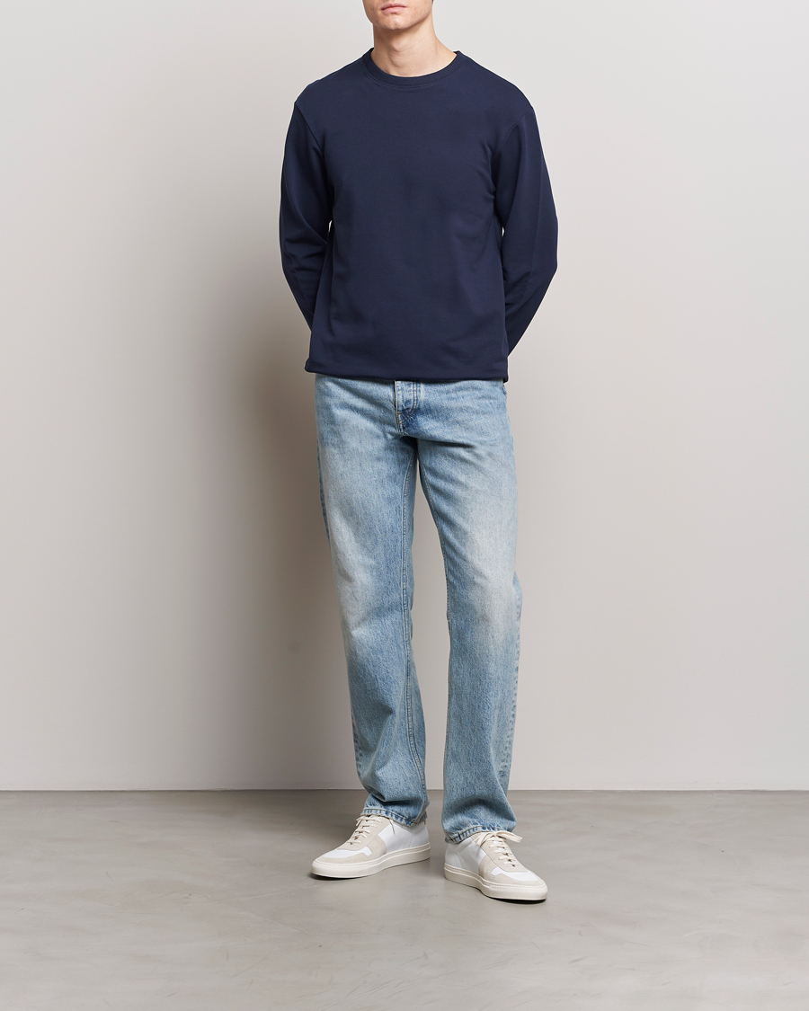Men | Sweaters & Knitwear | Bread & Boxers | Loungewear Crew Neck Sweatshirt Navy Blue