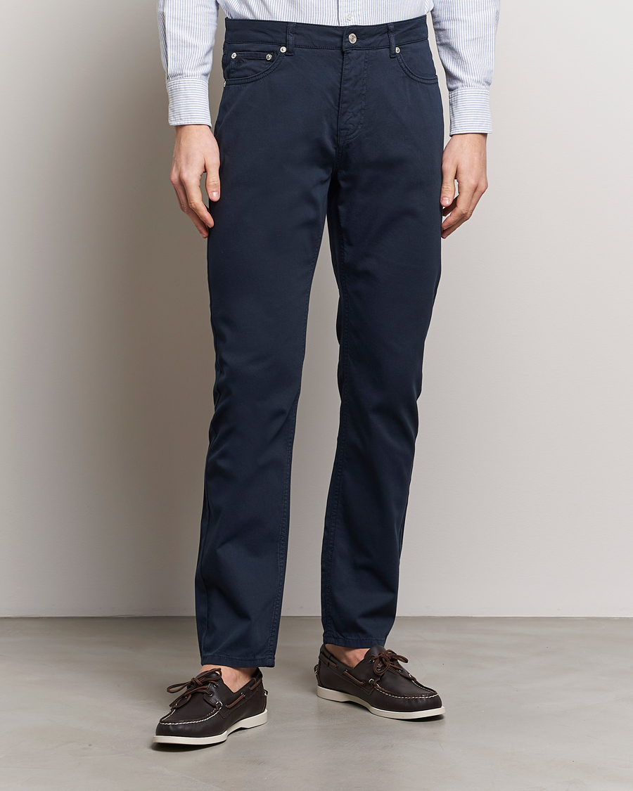 Men |  | Morris | James Structured 5-Pocket Trousers Blue