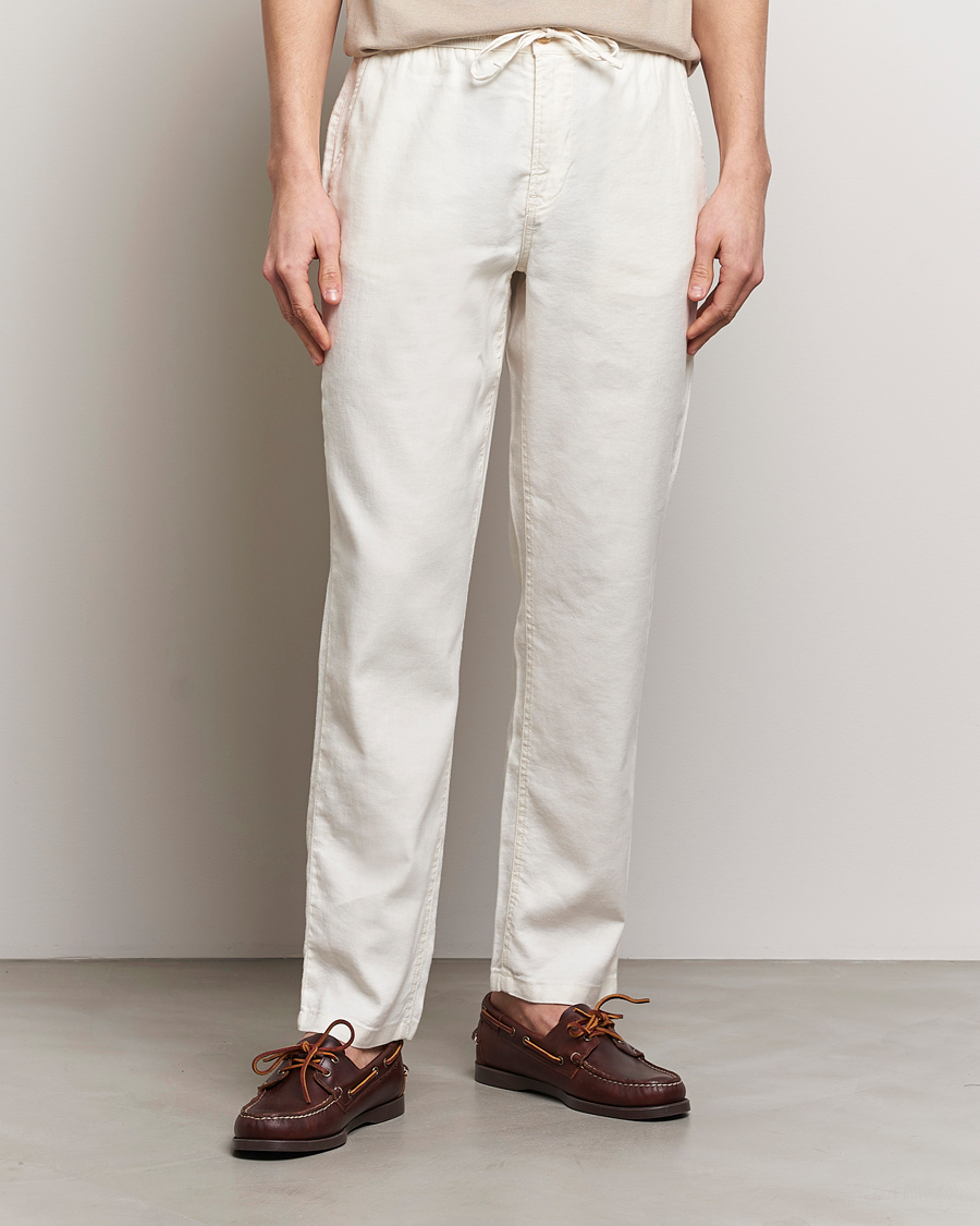 Men | Linen Trousers | Morris | Fenix Linen Slacks Off White