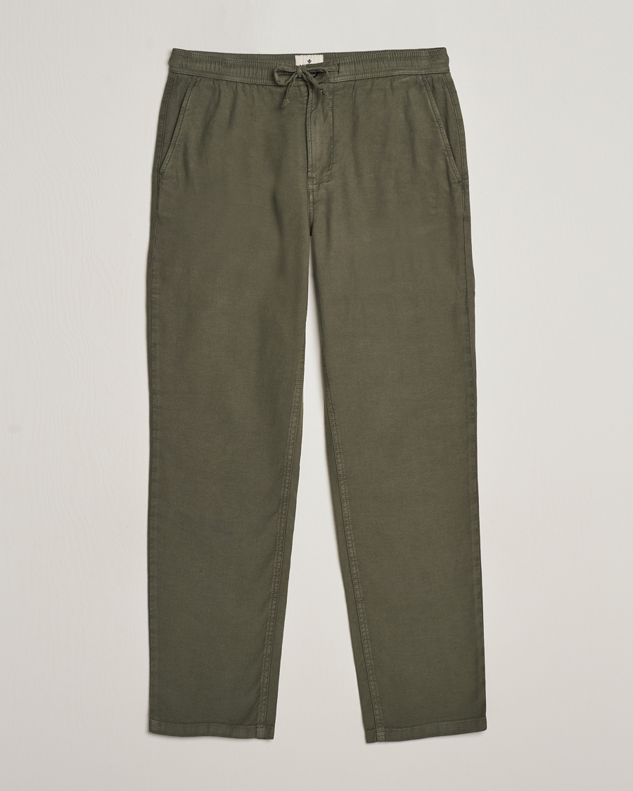 Men | Trousers | Morris | Fenix Linen Slacks Olive