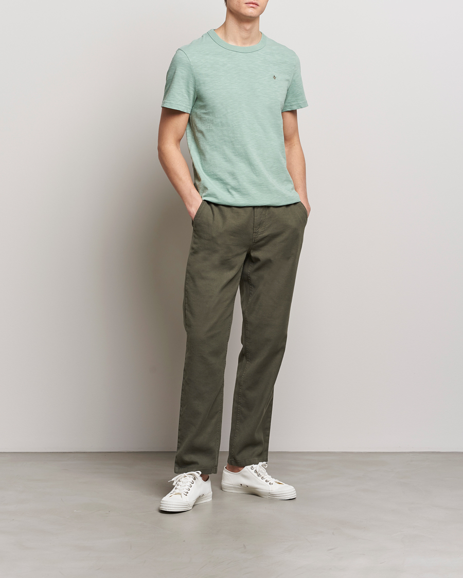 Men | Trousers | Morris | Fenix Linen Slacks Olive