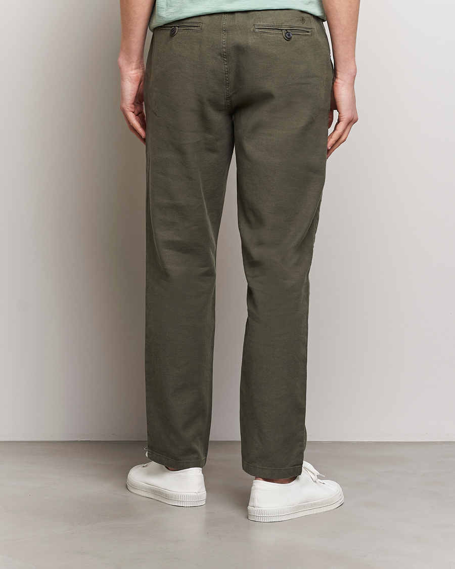 Men | Trousers | Morris | Fenix Linen Slacks Olive