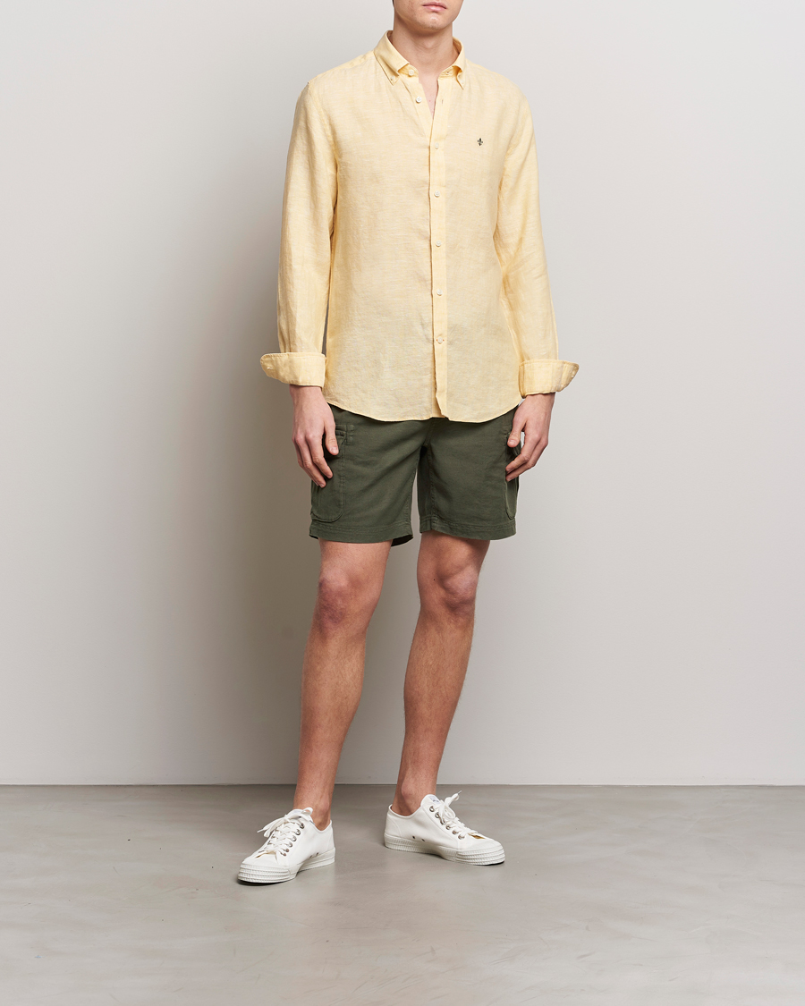 Men | Shorts | Morris | Cargo Linen Shorts Olive
