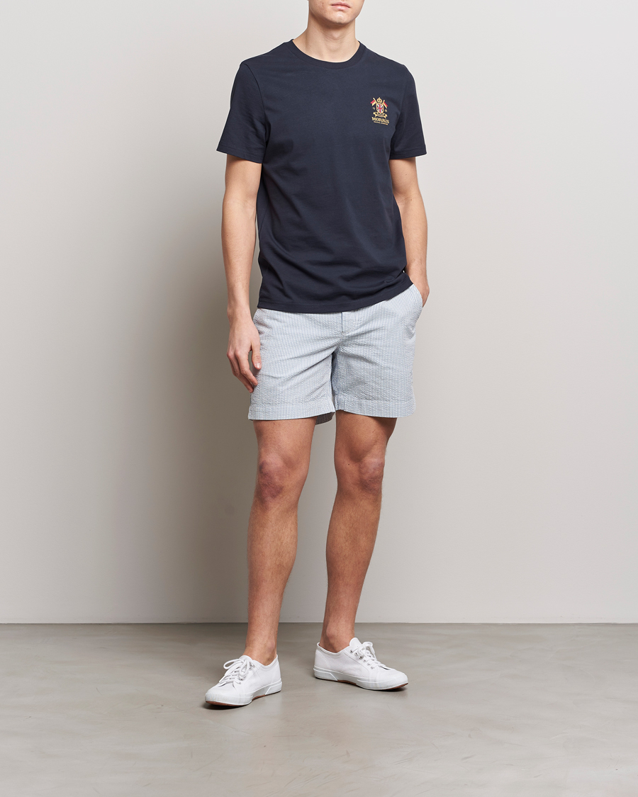 Men | Shorts | Morris | Seersucker Summer Shorts Light Blue