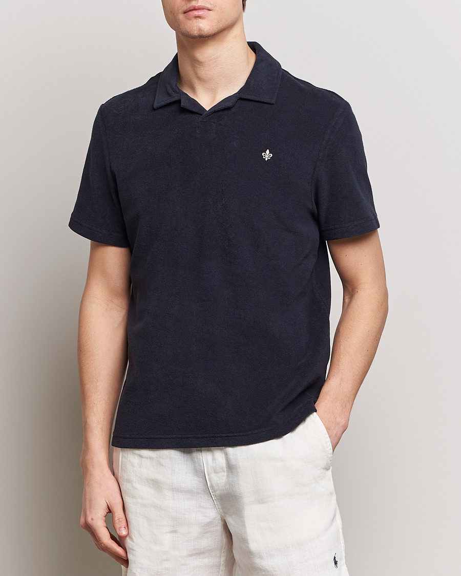 Men | Short Sleeve Polo Shirts | Morris | Delon Terry Jersey Polo Old Blue