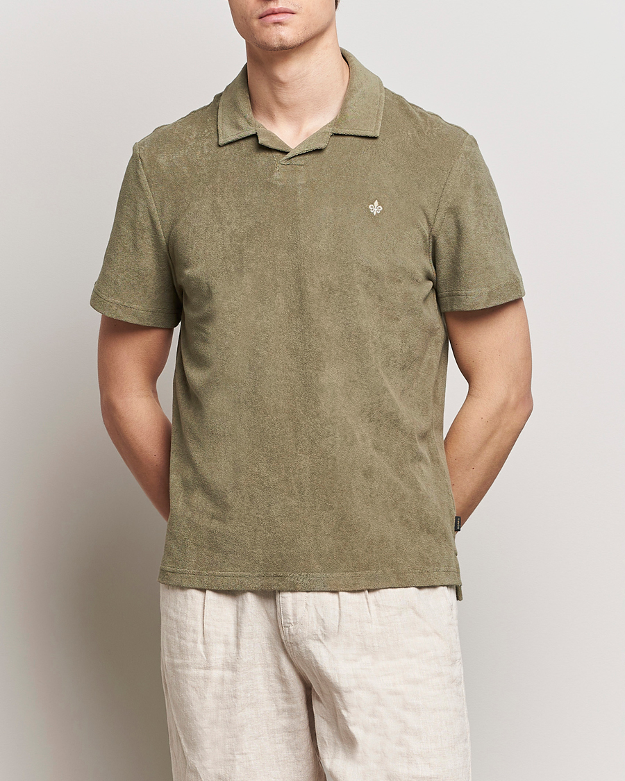 Men | Short Sleeve Polo Shirts | Morris | Delon Terry Jersey Polo Olive