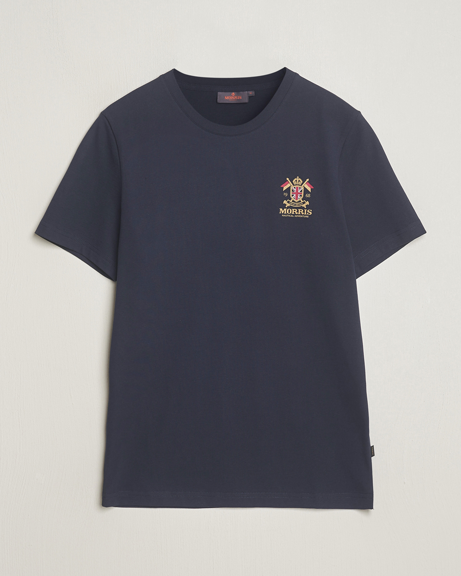 Men | T-Shirts | Morris | Crew Neck Cotton T-Shirt Old Blue