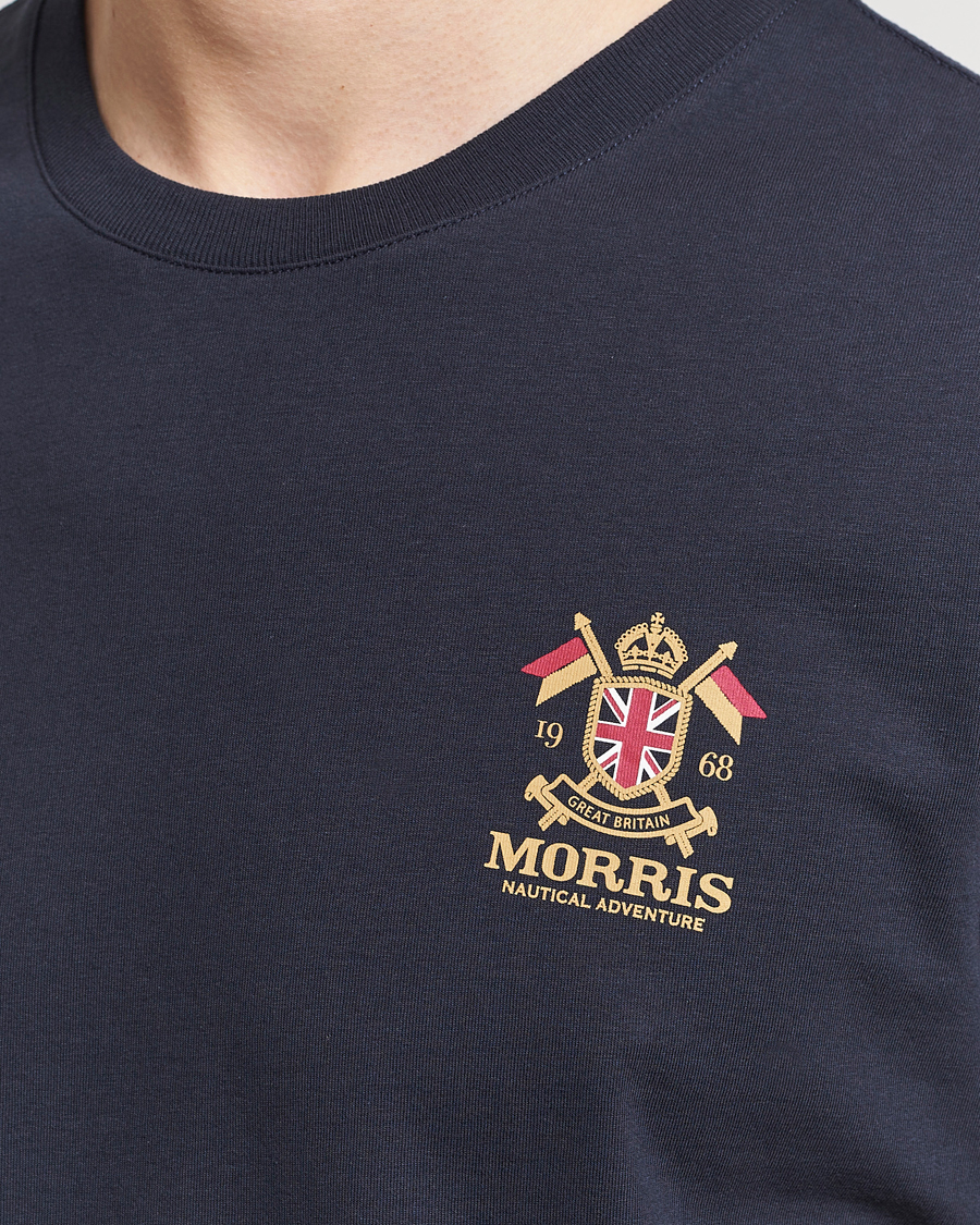 Men | T-Shirts | Morris | Crew Neck Cotton T-Shirt Old Blue