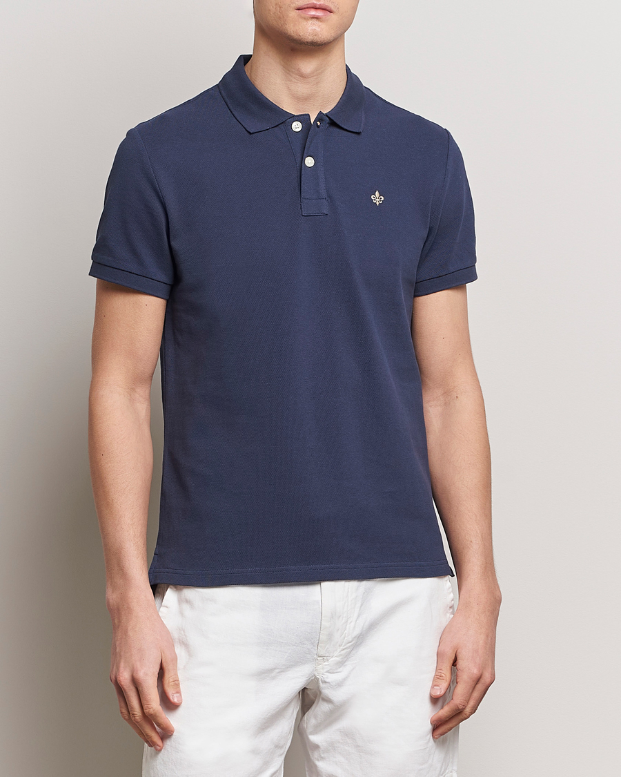 Men | Short Sleeve Polo Shirts | Morris | New Pique Blue