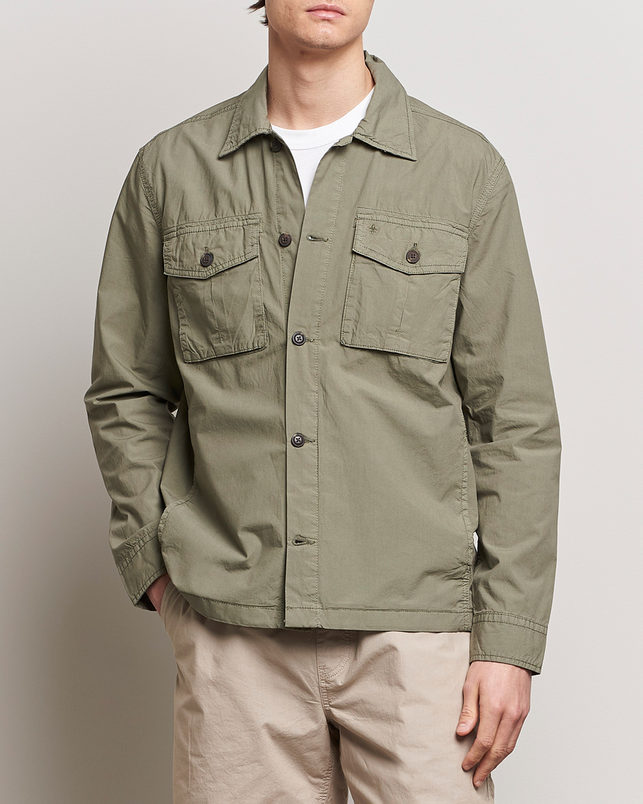Herr | Jackor | Morris | Harrison Cotton Shirt Jacket Green