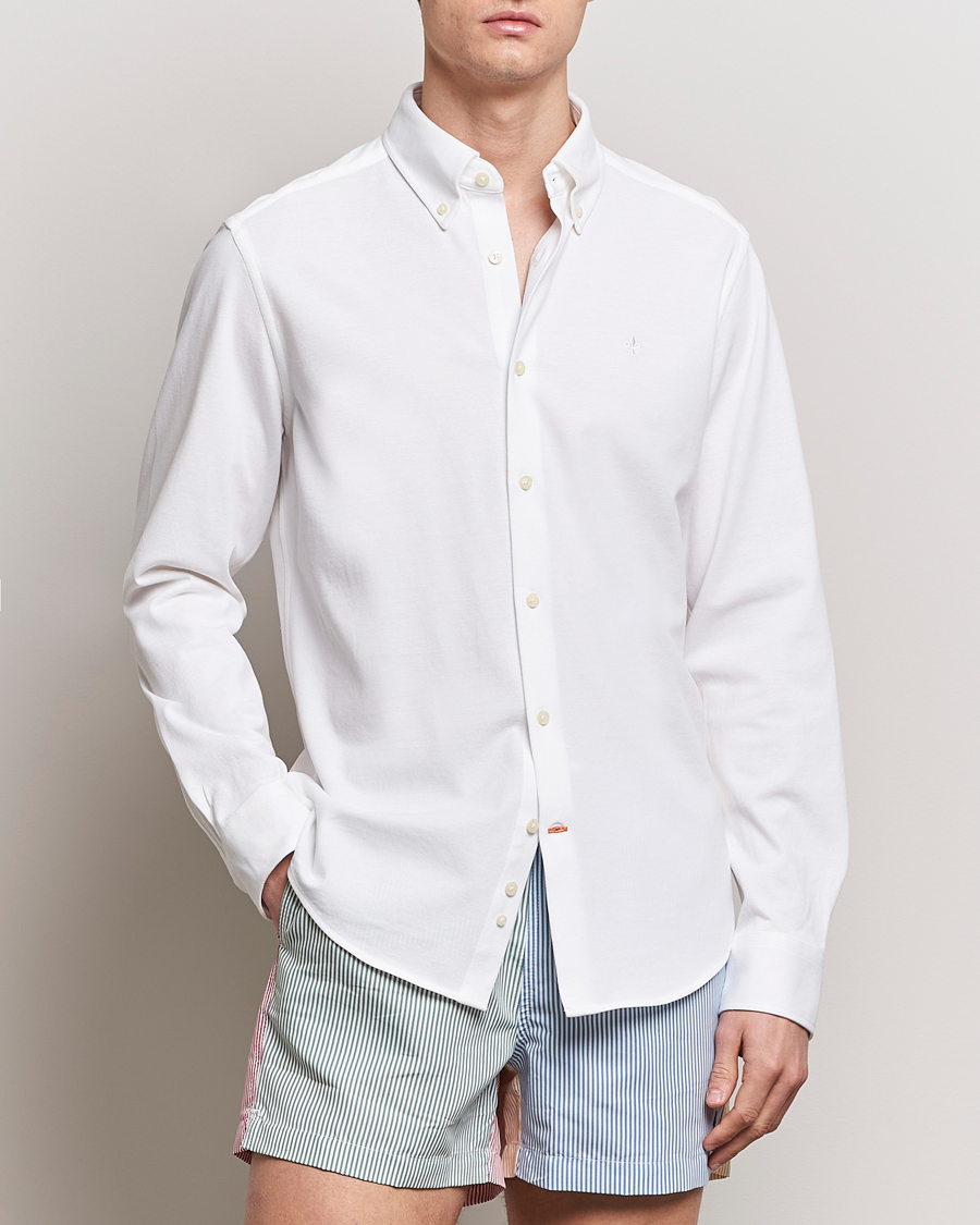 Men | Casual | Morris | Eddie Slim Fit Pique Shirt White